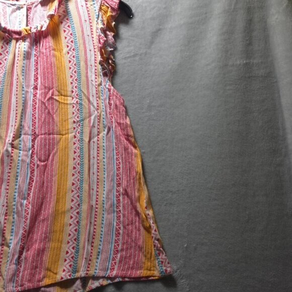 Staccato Women's Flutter Sleeve Top – Size‎ Large – Vibrant Colors – Pre-Owned - Picture 4 of 10